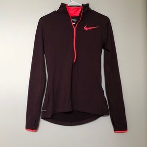 Nike pro dry fit long sleeve with half zip